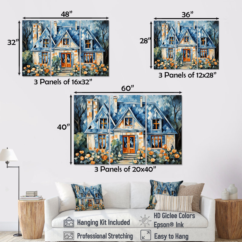 Cottage Garden Gateway 1 - Paysage, toile tendue, art mural, Toile tendue, H 32 po x l 48 po