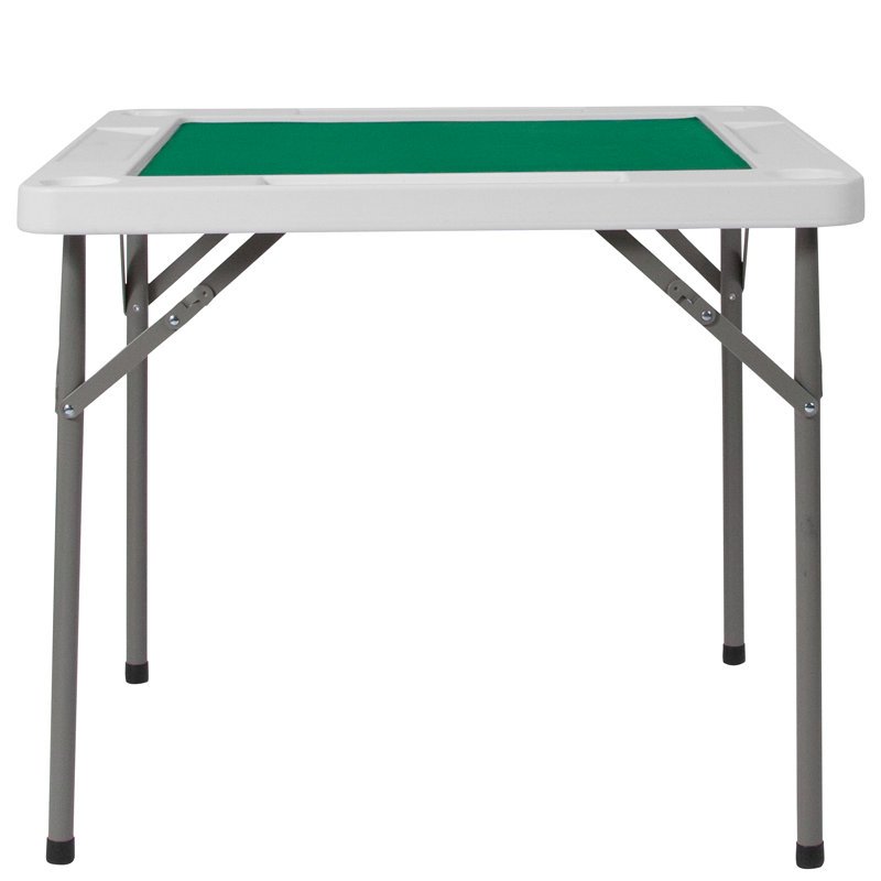 Square 4-Player Folding Card Game Table with Playing Surface and Cup Holders
