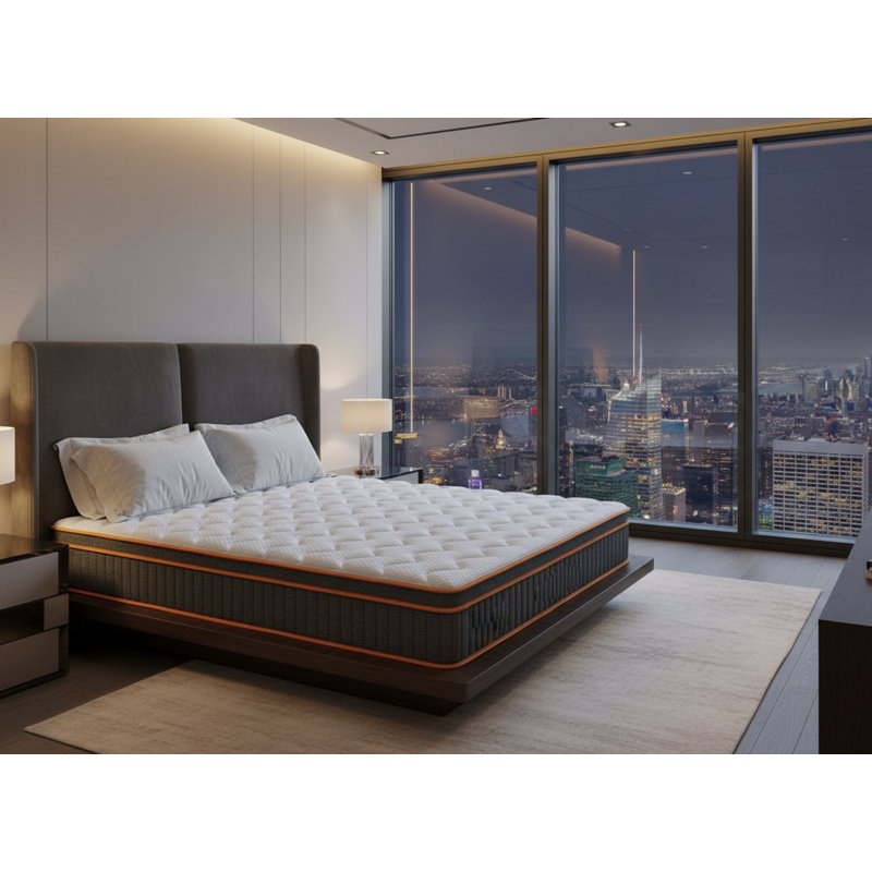 Matelas double pleine grandeur, hybride de 12 pouces avec mousse à mémoire de forme et ressorts ensachés, fermeté modérée pour soulager le stress et un sommeil confortable