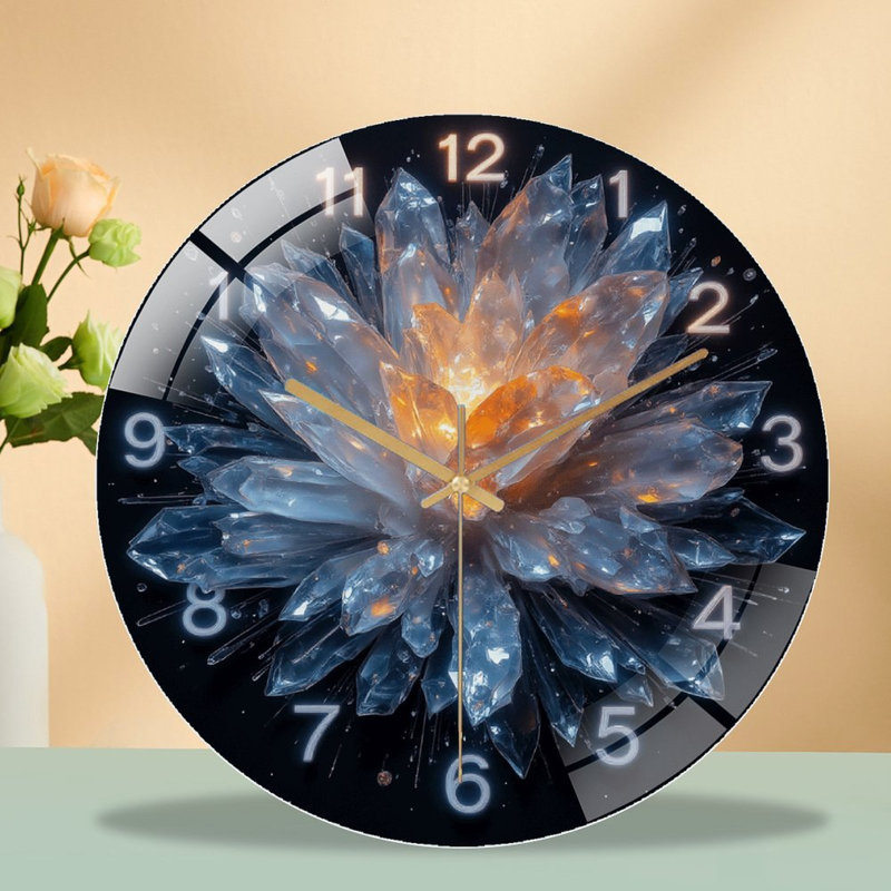Horloge murale en cristal 12 po