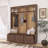 14.8"H Farmhouse Hall Tree Entryway Bench With Hooks & Drawers-2099511572