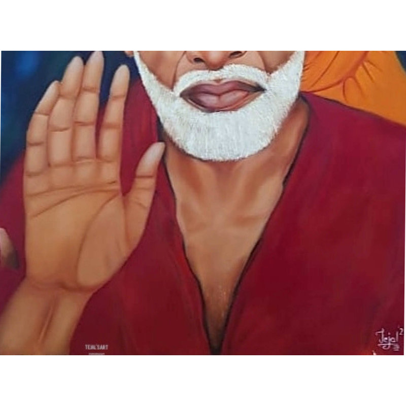 Peinture Sai Baba | Huile sur toile | Par Tejal Modi