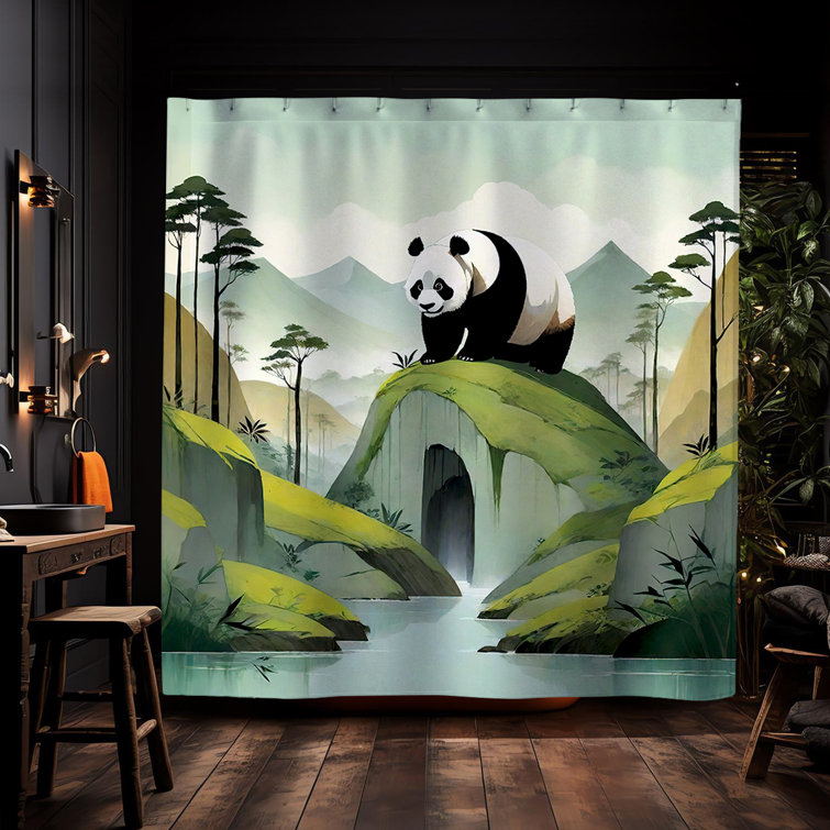 ULLI HOME Cossi Panda Bear Shower Curtain - Wayfair Canada