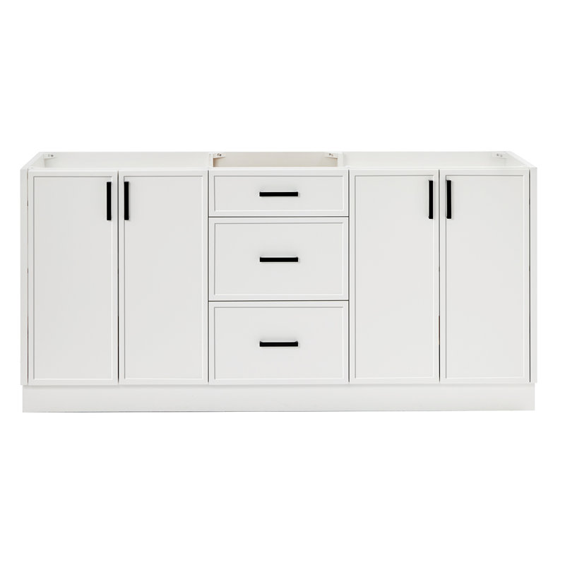 ARIEL Kelly 72 Double Bathroom Vanity Base Only, White