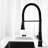 Pull Down Faucet For Kitchen, Matte Black Stainless Steel, Rust- Surface Treatment, 360 Rotating Nozzle Easy Water Supply Repellent Surface,