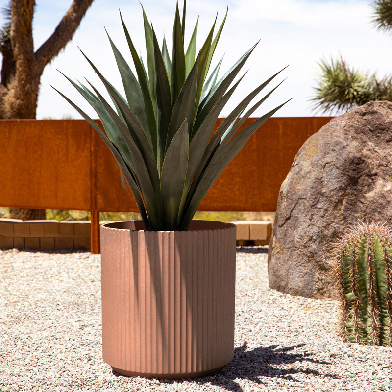 Pot à fleurs rond Demi Series, 1, H 19,75 po x l 18,5 po x P 18,5 po, Terracotta