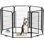 Clôture pour chien 8 panneaux, parc pour chien d'intérieur, enclos extérieur pour animaux de compagnie antirouille, clôture de jardin robuste avec porte à seuil bas