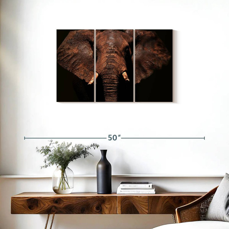 Éléphant vieilli, H 20 po x l 33 po