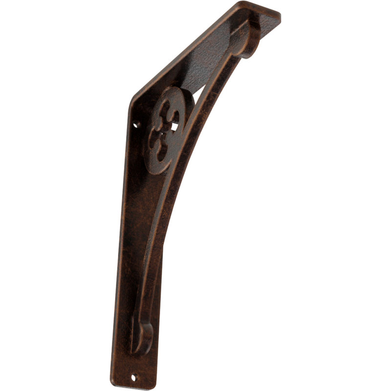 Support en fer forgé Crawley, H 8 po x l 1,5 po x P 5,5 po, Cuivre antique