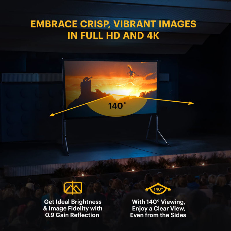 Gray 150" Portable Folding Frame Projector Screen