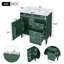 Meuble-lavabo moderne de 30 pouces avec lavabo supérieur, armoire de rangement, 2 tiroirs et tiroir rabattable pour une organisation efficace-595914315