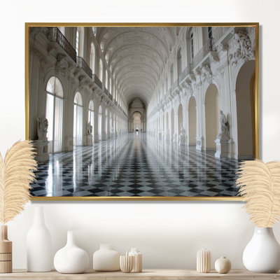 «Grand Hall At The Palace At Sintra Hyde», décoration murale Paris, paysage urbain blanc encadré