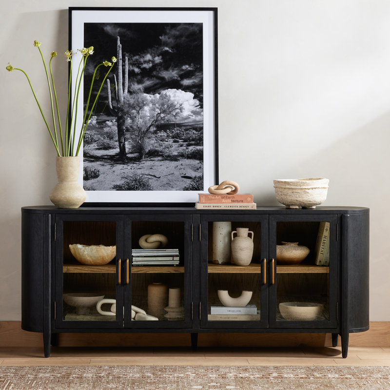 Tolle 82'' W Solid Wood Sideboard, Black