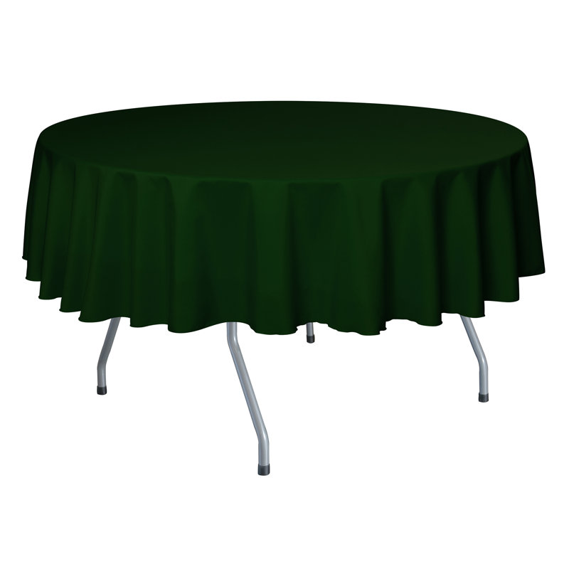 Ultimate Textile - Round Polyester Linen Tablecloth, 84" x 84", 10, Hunter