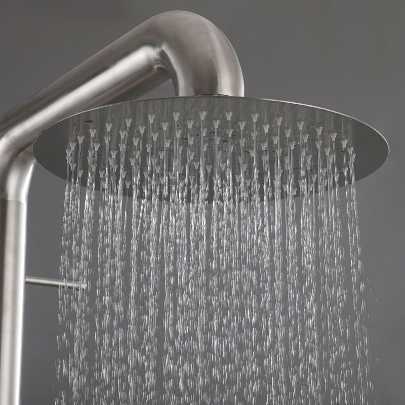 Système de douche extérieur avec crochet, pomme de douche à pluie avec douchette, ensemble de robinet de douche