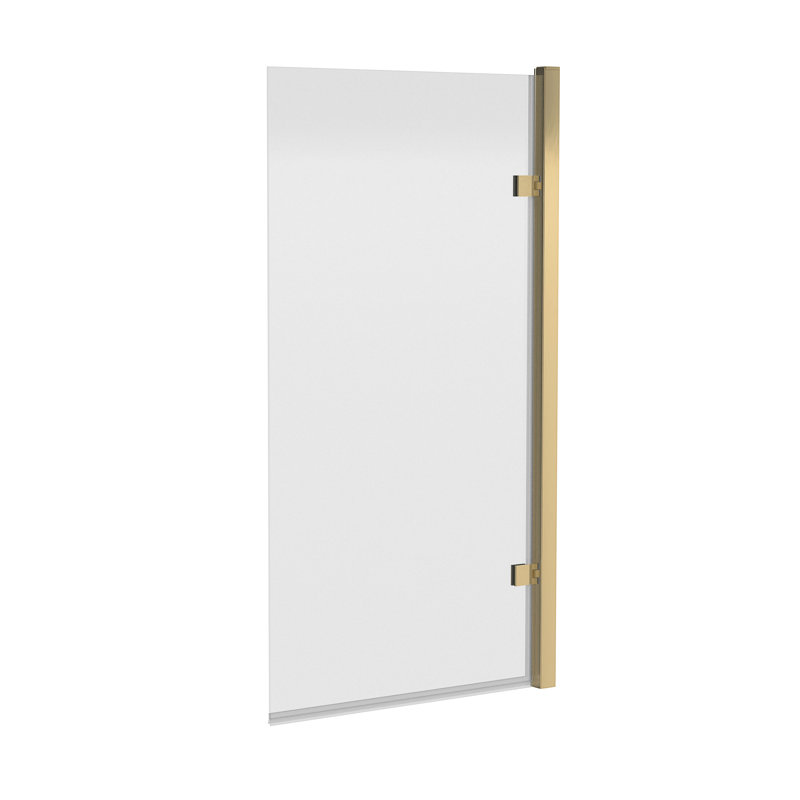 Bayswater Brushed Brass Square Hinged Bath Screen