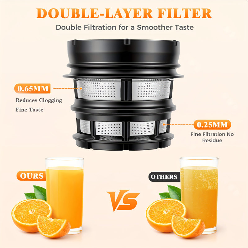Cold Press Juicer Machine with 4-Inch Wide Chute, Slow Masticating Juicer Machine for Whole Fruits & Vegetables, High Juice Yield, Gray