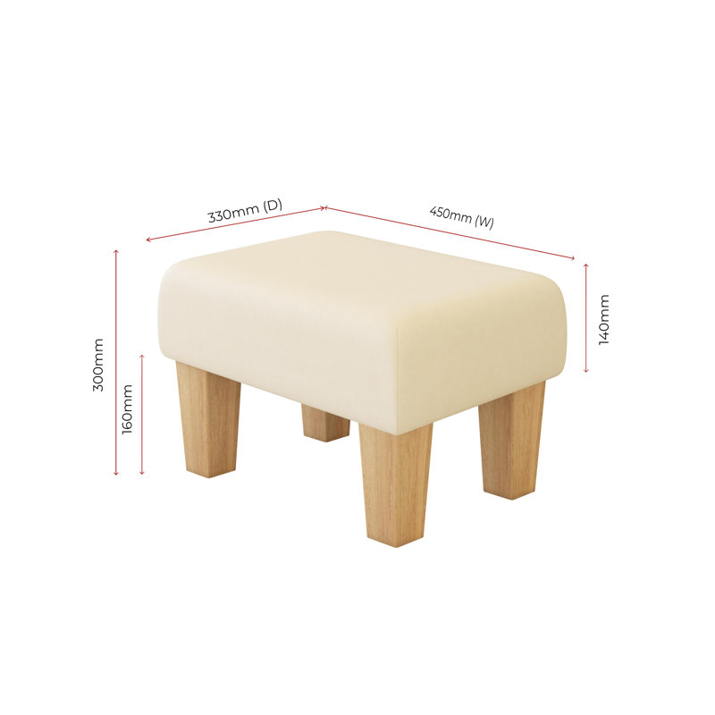 Collado Wood Contemporary Leg, Style Leather, Natural, Chalk Cream