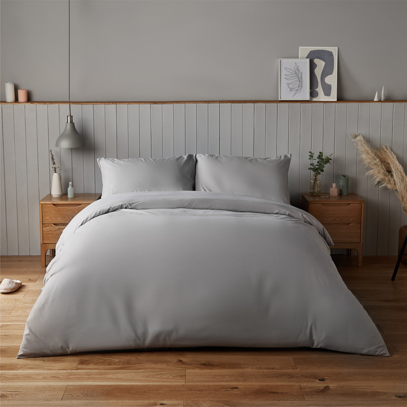 Silentnight Supersoft Duvet Set, Dove Grey, Kingsize - 2 Standard Pillowcases