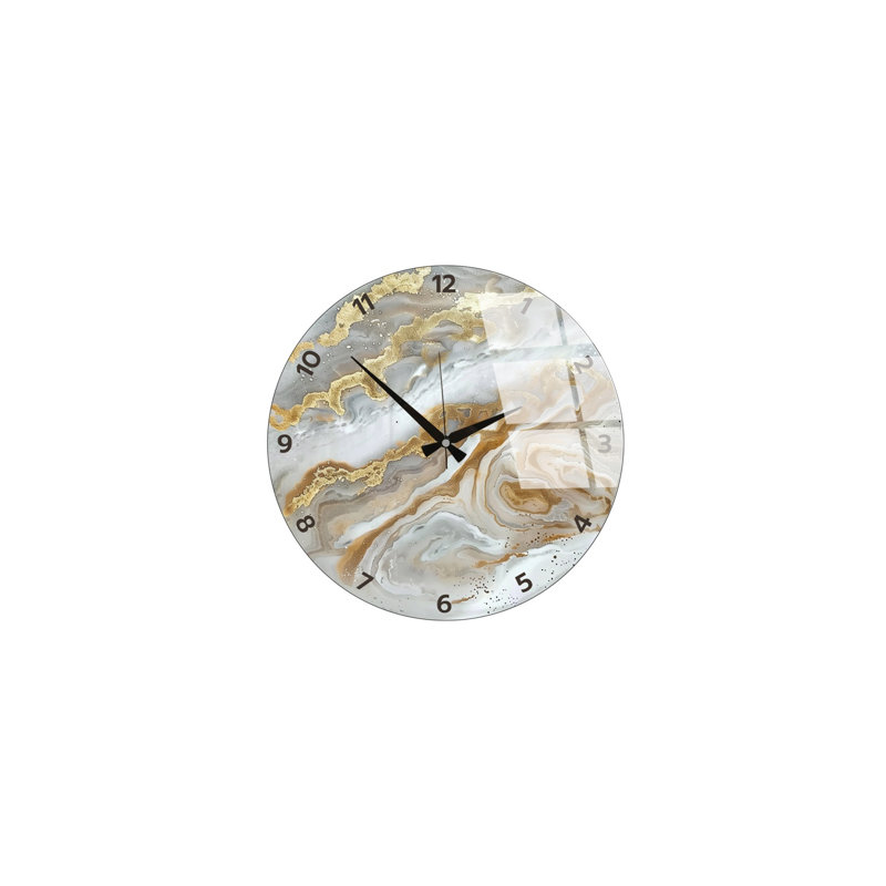 Horloge murale élégante en verre, 15,7 pouces de diamètre | 100% verre avec une épaisseur de 0,16 pouce | Design moderne pour le salon, le bureau et la décoration intérieure | Horloge élégante pour tout mur