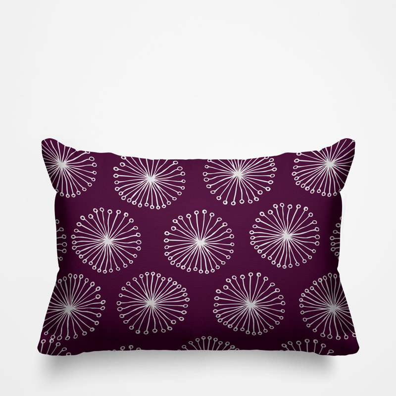 Janis Dandelion Indoor/Outdoor Throw Pillow, Purple