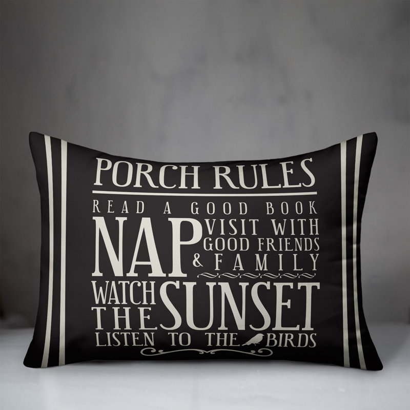 Outdoor Reversible Throw Pillow, Black
