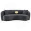 Luxe Dark Grey Upholstered Curved Sofa