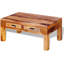 Table basse avec rangement en bois massif à 4 pieds Rebbecca