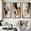 3 pièces sur toile - Abstraction consciente brune-896057704-896057703