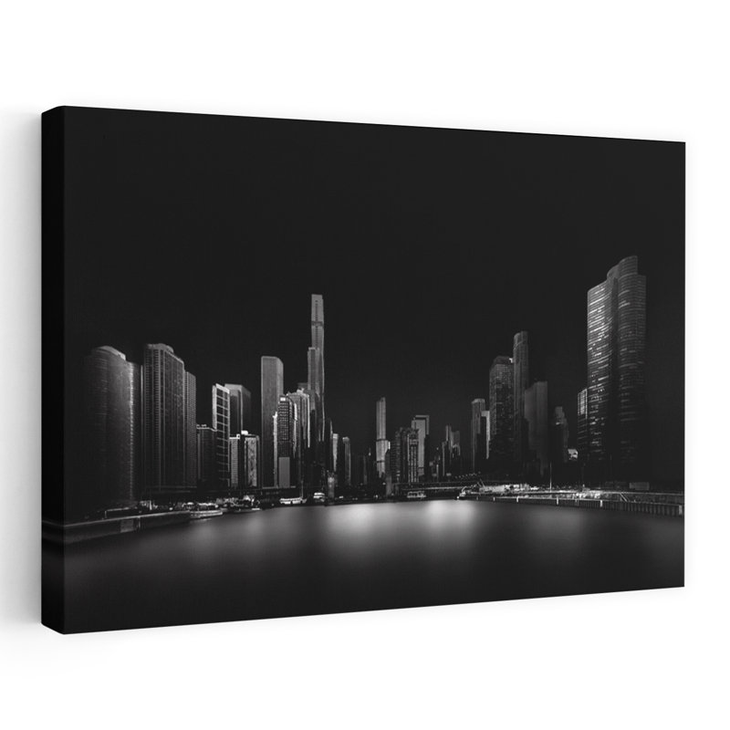 «Chicago Abstract Contemporary Architecture City», art mural, H 24 po x l 36 po