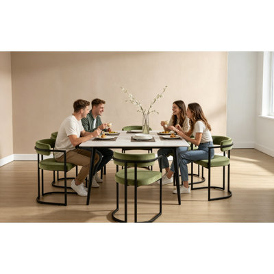 Fairmont Park Dining Chairs Upholstered in Modern Kitchen Chairs in Metal Frame for Living Room Restaurant Cafe