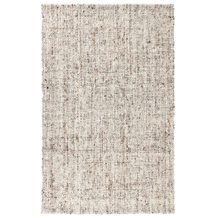 Wool Abstract Area Rug in Ivory