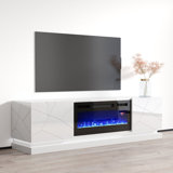 TV Stand for TVs up to 78" with Electric Fireplace Included