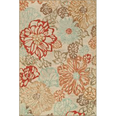 Multi Color Mixed Leaf and Flowers Pattern Creative Modern Decorative Machine Washable Area Rug