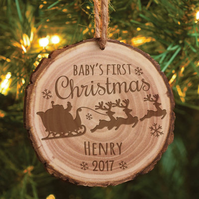 3.75'' Wood Animals Holiday Shaped Ornament