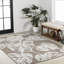 Tapis d'intérieur / extérieur à deux tons à motif de feuilles Monstera brun / ivoire Shawver-1206971064