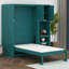 Lit escamotable mural simple avec bibliothèque, armoire supérieure, bureau extensible et rangement latéral-288575071