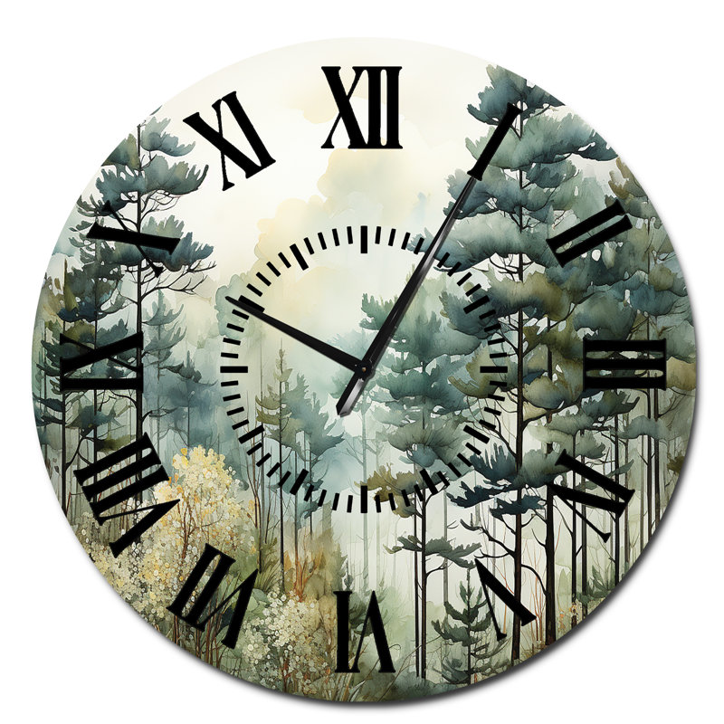 Horloge murale Tonalis Whispering Pines Pointillism I, Surdimensionné