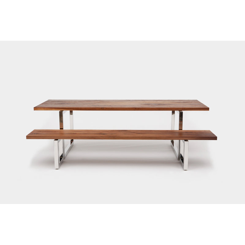 Gax Dining Bench, 18" H x 96" W x 16" D, Stainless Steel