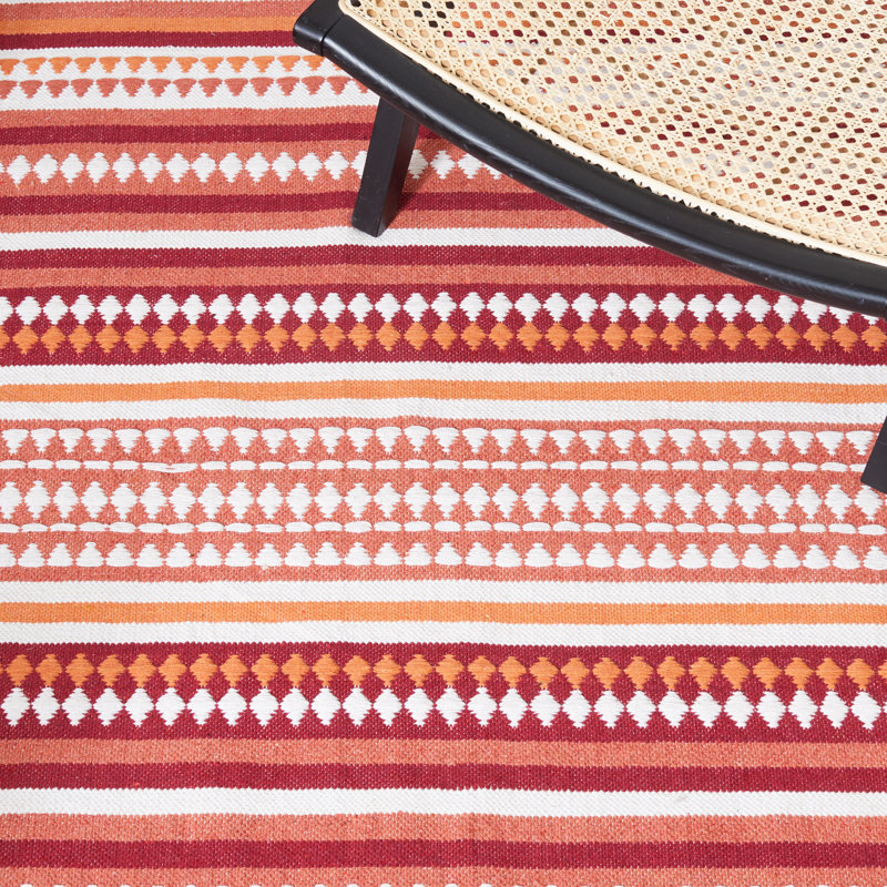 Tapis rayé en coton Adamsen, Carré 6 pi