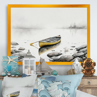 «Yellow Canoe on the Lake II», reproduction sur toile