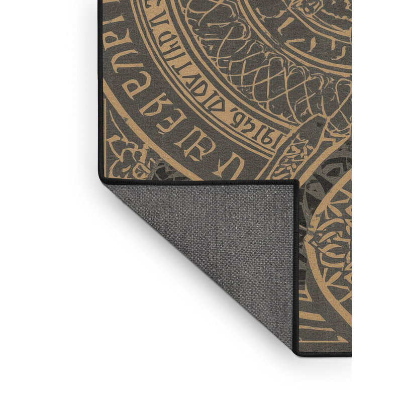 Tapis oriental noir moelleux moelleux recouvert de rune moelleuse - reliure noire, 2 pi x 3 pi