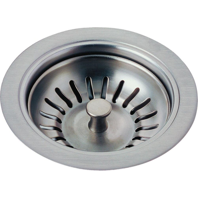 4.5 Inch Brushed Nickel Kitchen Sink Basket Strainer, Stainless Steel Drain Strainer, Arctic Stainless, Arctic Stainless