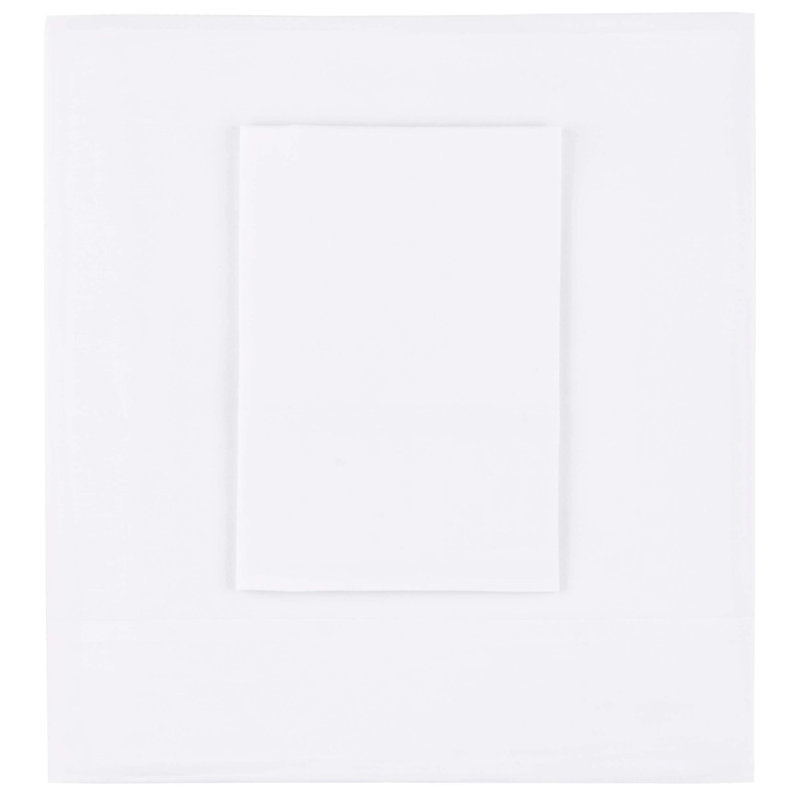 Cozy 400 Thread Count 100% Cotton Sheet Set, King Sheet Set + 1 Fitted Sheet + 2 Pillowcases, White