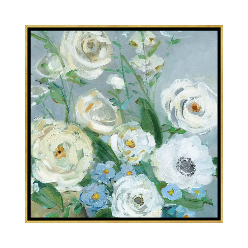 «Painterly Garden II» par Sally Swatland - reproduction d'art, Cadre doré, Pas de tapis, H 26 po x l 26 po x P 1,5 po