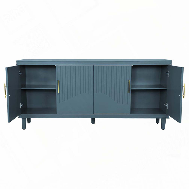 Grande armoire à 4 portes, Bleu, 32.28" H x 70.07" W x 15.75" D