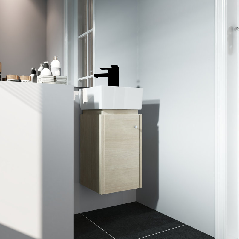 Ensemble de meuble-lavabo simple 12 po Ahders, Chêne clair uni