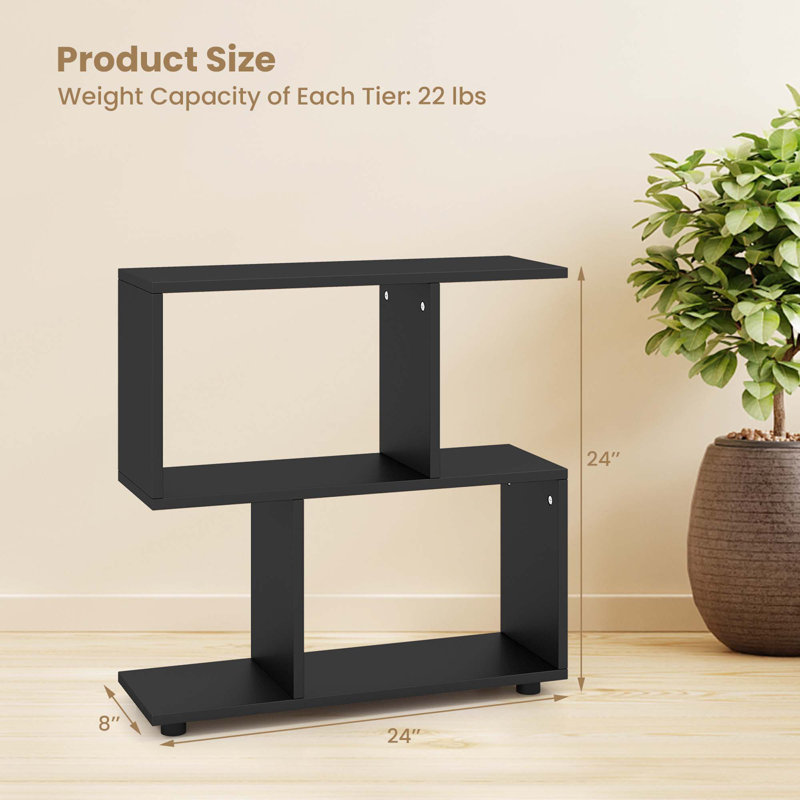 Brenae Geometric Bookcase, Black
