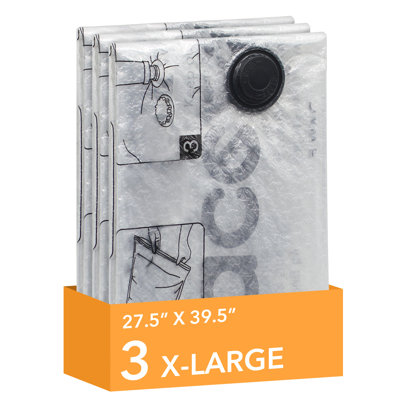 Vacuum Storage Bags, Space-Saving Compression Sealer Bags for Comforters, Blankets, Pillows, Bedding and Clothes, 3-Pack