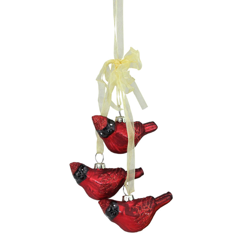 Ornement de Noël en verre 10 po Mini Cardinal
